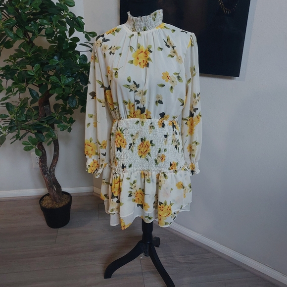 Speed Control Beautiful Floral Design Mini Longsleeve Dress Size XL - Picture 14 of 16